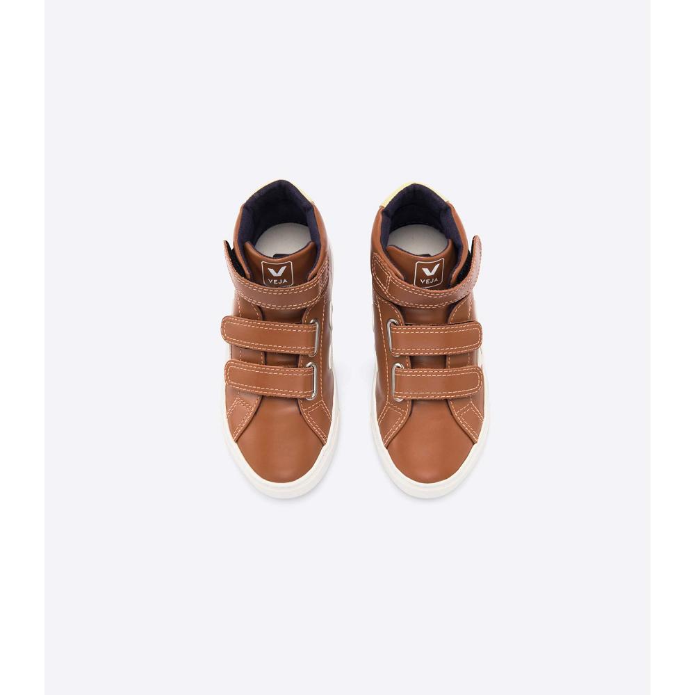 Veja ESPLAR MID LEATHER Kids' High Tops Coffee | NZ 678AHK